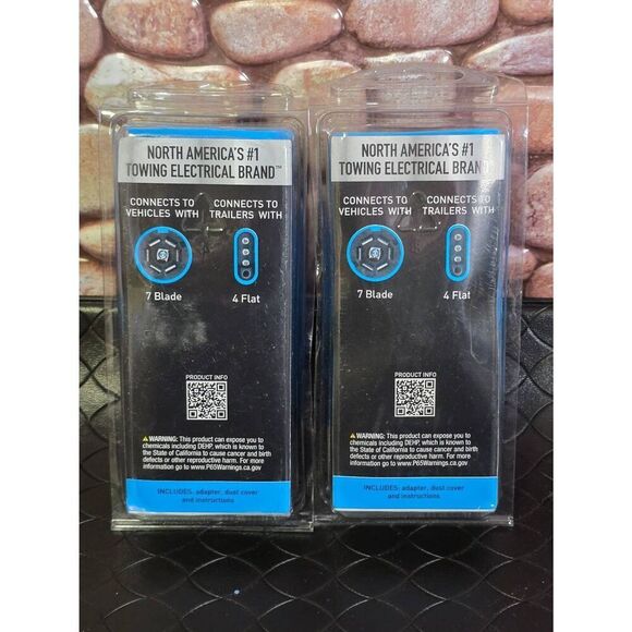 2- NEW Hopkins LED Smart Test Lights Trailer Adapter 7 Blade to 4 Flat Wire #A53 - Picture 4 of 4